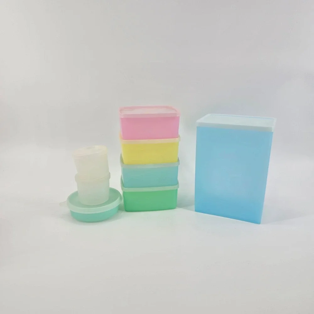 Tupperware Food Storage Set Kitchen Pastel Stackable Multicolor 8pc Set